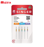 SINGER STRETCH BALL POINT 2045 MACHINE À COUDRE AIGUILLES, TAILLES 80/12,90/14,100/16, COMPREND UN GRAND ENFIL D'AIGUILLE