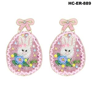 Pendientes con cuentas de semillas con tema de conejo de moda para mujeres y niñas, ideales para trajes de noche, fiestas y celebraciones - Product Image 2