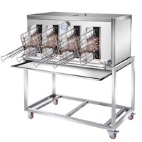 Gril Commercial en Acier Inoxydable à Charbon de Bois pour Poissons, Rôtissoire Multi-Zones pour Poissons, Poulets et Viandes, Idéal pour les Entreprises Alimentaires