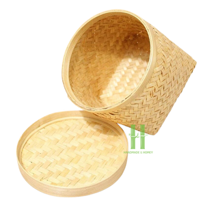 La mejor opción Cesta de almacenamiento de bambú hecha a mano Cesta Vintage para cocina Comedor Embalaje OEM en Vietnam - Product Image 2