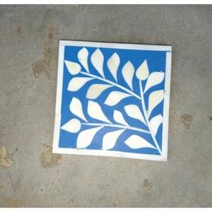 Dessous de verre floral fait à la main avec incrustation d'os personnalisé Dessous de verre Artisanat moderne Vaisselle Dessous de verre à carreaux de haute qualité - Product Image 3