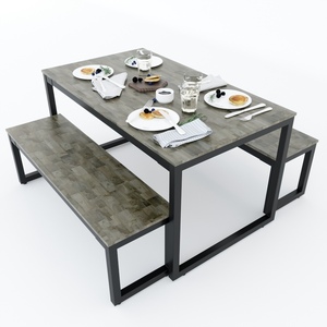 Rubber Wood Dining Bench with Iron Frame 130x36cm GBD012 - Product Image 4