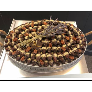 Bandeja redonda de Metal plateado de alta calidad para Chocolate, accesorio de cocina para el hogar, bandeja de Metal de Calidad exclusiva para ocasiones especiales a la venta - Product Image 3