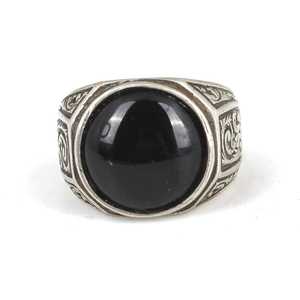 Anillo Elegante para Hombre de Plata de Ley 925 con Piedra de Ónix, Bisel de Acero Inoxidable Chapado en Oro de 18K y Engaste Invisible, Ideal para Regalo - Product Image 2