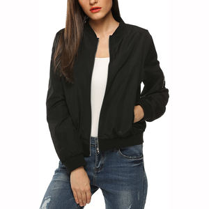 Blouson Bomber pour Femme en Coton d'Hiver Respirant à Coutures en Diamant Uni et Matelassé - Product Image 5