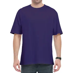 Camiseta de algodón 220 GSM 100% de gran tamaño para hombre de talla grande, camiseta en blanco de algodón 100% amarillo brillante - Product Image 4
