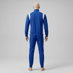 Conjunto Deportivo Azul Rey para Hombre, Chaqueta Deportiva con Cierre Completo, Pantalones Jogger con Franjas Laterales Blancas, Ropa Deportiva para Entrenamiento, Gimnasio y Fitness A - Product Image 2