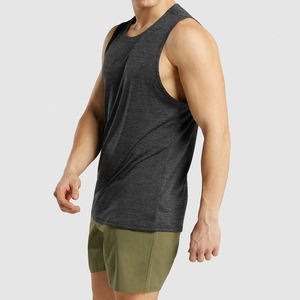 Camiseta sin mangas informal para hombre hecha a medida Ajuste cómodo y colores sólidos transpirables Precio al por mayor con servicio OEM - Product Image 3