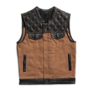 Men Real Leather <b>Motorcycle</b> Vest Built With Premium Quality For Riders Wanting A Stylish Clean & Long Lasting Riding Gear Option - Product Image 4