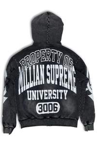 Custom Vintage Wash <b>Hoodie</b> Men's Full <b>Zip</b> <b>Up</b> <b>Graphic</b> Printed <b>Hoodie</b> Streetwear Fashion Heavyweight Hooded Sweatshirt - Product Image 3