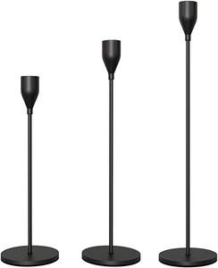 Vente en gros de bougeoir moderne de luxe en métal noir bougeoir fait à la main en acier et verre gaufré pour la maison décorations de Noël mariages - Product Image 4