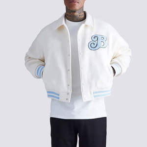 Custom Logo Men's Stand Collar Varsity <b>Jacket</b> with Front - Product Image 4