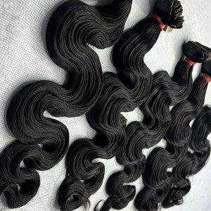 Cinta ondulada de cuerpo crudo de color natural en extensiones de cabello no químico sin piojos cinta de terminaciones gruesas cabello de Vietnam - Product Image 2
