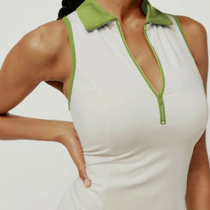 Celana pendek tenis kebugaran pinggang tinggi wanita, grosir seragam tenis dua potong - Product Image 4