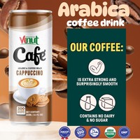 Bebida de Café Capuchino 250ml, Lata de Aluminio, Marca VINUT, Etiqueta Privada OEM Vietnam, Bebida de Café al por Mayor, Bebida para Cafetería
