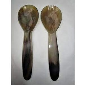 ชุดช้อนส้อมทำจากเขาควายธรรมชาติ งานฝีมือซามิ  ประกอบด้วยช้อนและส้อมตกแต่ง - Product Image 1