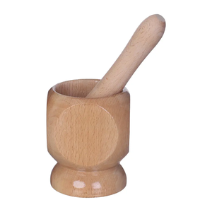 Trituradora de hierbas y especias Mortero y mortero de madera Juego de mortero y Maja de libra de madera ecológica Precio más bajo - Product Image 3