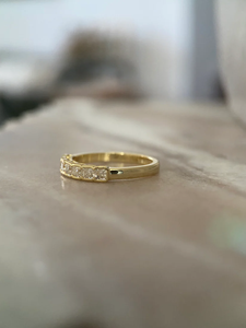 Battle of the Bands Asscher Anillo de diamante de laboratorio de 2 quilates 3 CT Cojín alargado Corte Compromiso 14K Oro amarillo para bodas - Product Image 6