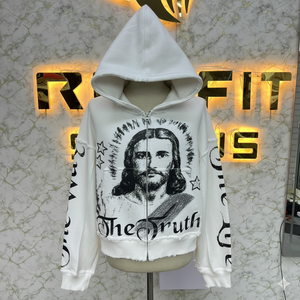 Qualité supérieure Tendance Mode Taux d'usine Sweat à capuche zippé Puff Imprimé fabriqué en usine à bas prix Sweats à capuche pour hommes Sweats à capuche pour hommes - Product Image 5