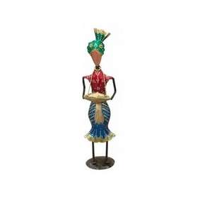 Ensemble de 3 figurines de musiciens punjabi antiques, export en vrac, prêt à l'emploi, décoration traditionnelle indienne pour la maison, cadeau, objet d'artisanat - Product Image 3