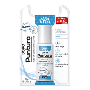 Sanavita, Marca Italiana, Roll-On para Después de Picaduras de Insectos, 20 ml, Alivia Picaduras de Insectos, Sin Amoníaco, Para Distribuidores - Product Image 1