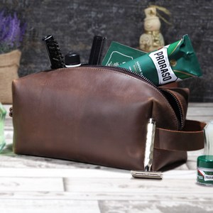 Genuine Leather Cosmetic <b>Bag</b> Tolletry Water Proof Toiletry Saffiano Leather Case Pouch Toiletry <b>Bag</b> Custom Logo Cosmetic <b>Bag</b> - Product Image 5