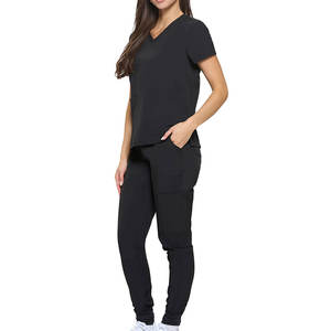 ชุดสครับแบบปรับได้สำหรับทุกเพศ เหมาะสำหรับโรงพยาบาล คลินิก บุคลากรทางการแพทย์ เสื้อคอวี + กางเกง รับผลิตแบบ OEM ODM ทรงเข้ารูป ผ้าเนื้อนุ่ม - Product Image 1