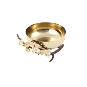 Tazón de Servir de Diseño Estándar con Acabado Plateado, Ramas y Flores de Bronce, Centro de Mesa Decorativo Único - Product Image 5