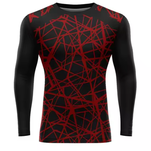 Compresión Hombres Rash Guard Plain MMA manga larga Rush Guard sublimación impresa rashguard Alta calidad OEM MMA rushguard - Product Image 1
