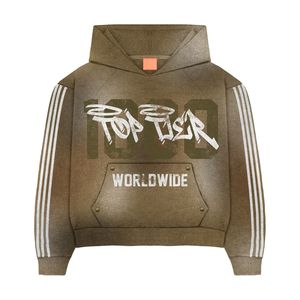 Sweat-shirts surdimensionnés personnalisés avec logo, couleur unie, poids lourd, pour hommes, effet délavé à l'acide, fermeture éclair, impression sérigraphique - Product Image 3