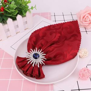 Antique & Gorgeous <b>Sunflower</b> Shaped Napkin <b>Ring</b> With Metal & Blue Crystal Napkin <b>Ring</b> for Parties Dinner & New Year - Product Image 2