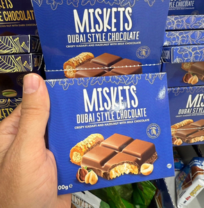 Miskets Dubai Chocolate con Avellanas al por Mayor, 100g, Chocolate con Leche Premium, Delicioso Dulce, Barra de Chocolate Gourmet, Regalo Delicioso - Product Image 1