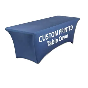 Trestle Fitted Tablecloths Wrinkle Free Tight Custom Spandex Table Cover For Event Display