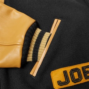 Veste universitaire personnalisée en laine mérinos, corps en laine mérinos, manches en cuir de vache 100%, veste bomber de style lettreman, broderie, patchs en chenille - Product Image 3