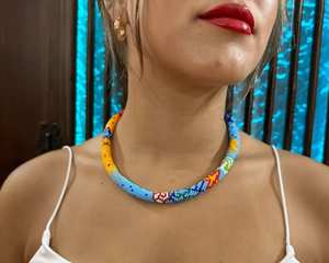 Collier ras du cou en cristal de perles Sodalite 8mm fait main bijoux artisanaux en pierre Sodalite naturelle - Product Image 3