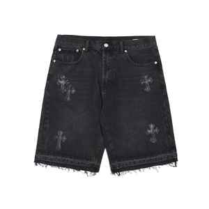 High Street Patchwork court Denim Shorts taille mi-courte chat Whare botte coupe Design court décontracté été court - Product Image 3