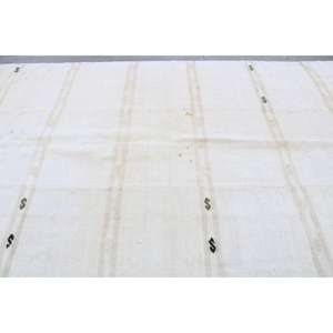 พรมวินเทจขนาด 6.2x14.6 ฟุต พรมตุรกีขนาดใหญ่ พรมขนสัตว์ลายจุดสีขาวเขียว - Product Image 4