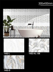 กระเบื้องผนังเซรามิกลายหินอ่อนผิวมันสำหรับกระเบื้องผนังห้องครัวห้องน้ำขนาด300*450 - Product Image 3