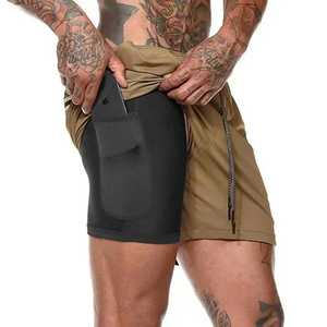 Vente en gros de shorts personnalisés vêtements de sport à séchage rapide pour la gym shorts de survêtement élastiques pantalons courts d'entraînement avec poche - Product Image 6