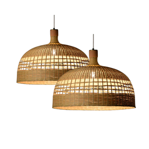 นําสัมผัสที่หรูหรามาสู่รีสอร์ทของคุณ: ปรับแต่งแสงสว่างของคุณด้วยโคมไฟหวายไม้ไผ่เวียดนามโคมไฟระย้าฝาครอบหลอดไฟ - Product Image 1