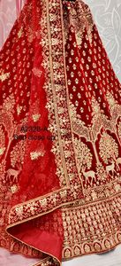 Nouveau 2023 Designer De Mariage De Mariée Porter 9000 Velours Broderie Travail Avec Diamant Marron Bleu Vert Lehenga Choli Fournisseur Indien - Product Image 3