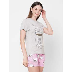 Conjunto de Pijama Evolve para Mujer, 100% Algodón, Pantalones Cortos Estampados, Ropa de Dormir Modal Cómoda y Ligera - Product Image 1