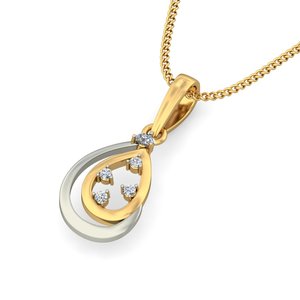 Ishi Diamonds 18K Gold Dual Tone Shimmering Lab Grown Diamond Pendant - Product Image 3