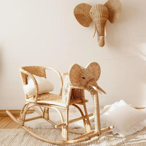 ของเล่นรูปช้างสำหรับนั่งบนช้างทำจากหวายโยก - Product Image 2