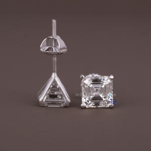 Trendy 14kt White Gold Womens Daily Wear Collection Pendientes de diamantes Labgrown de claridad VVS mejorados - Product Image 4