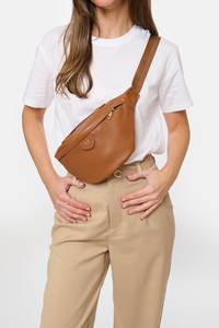 Maximize Wear LFP-0079 Custom Genuine Leather Large Fanny Pack <b>Waterproof</b> Hip Belt Waist Bag Crossbody Sling Backpack Fashion - Product Image 4