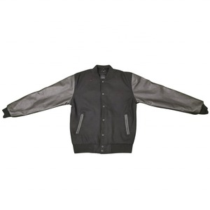 Chaqueta de cuero universitario de invierno con cuello de pie largo estilo Letterman de lana-Hecho en Pakistán - Product Image 5