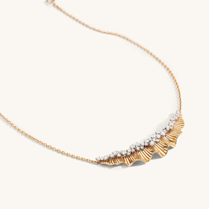 Collar con colgante de diamante geométrico, oro macizo de 18K, engaste de canal, corte brillante redondo, cadena de serpiente, joyería de lujo para mujer - Product Image 2