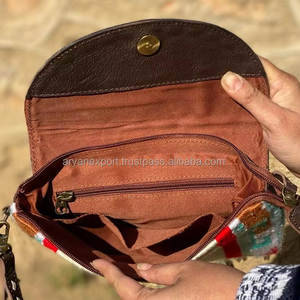 Handmade Aztec Tooled Leather Clutch Stylish <b>Women</b> <b>Saddle</b> Blanket Leather Wallets High Quality Tooled Leather Wristlet Clutch - Product Image 5