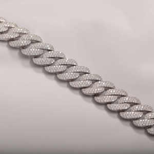 Collar de rapero de cadena cubana de Miami, cadena de eslabones cubanos de estilo Hip Hop de 22 pulgadas y cadena de moissanita de corte redondo en plata de ley 925 - Product Image 4